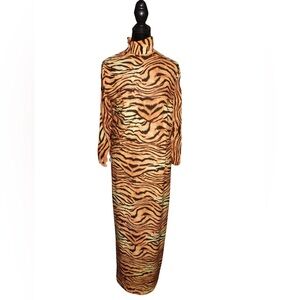 Tiger Print Turtleneck Dress